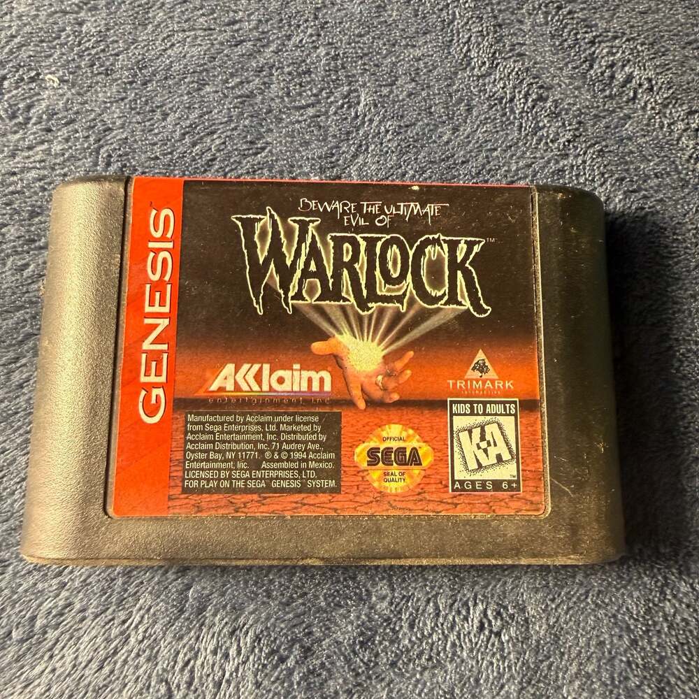 Warlock Sega Genesis Game Cartridge